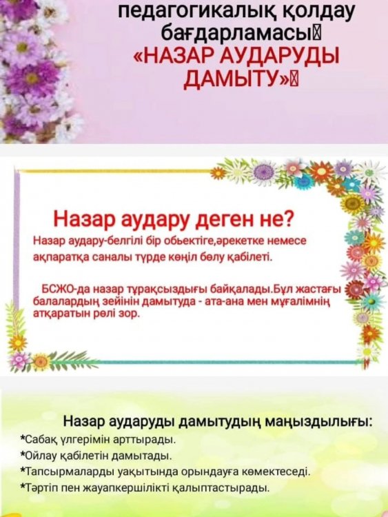 “Ата-аналарды педагогикалық қолдау бағдарламасы”